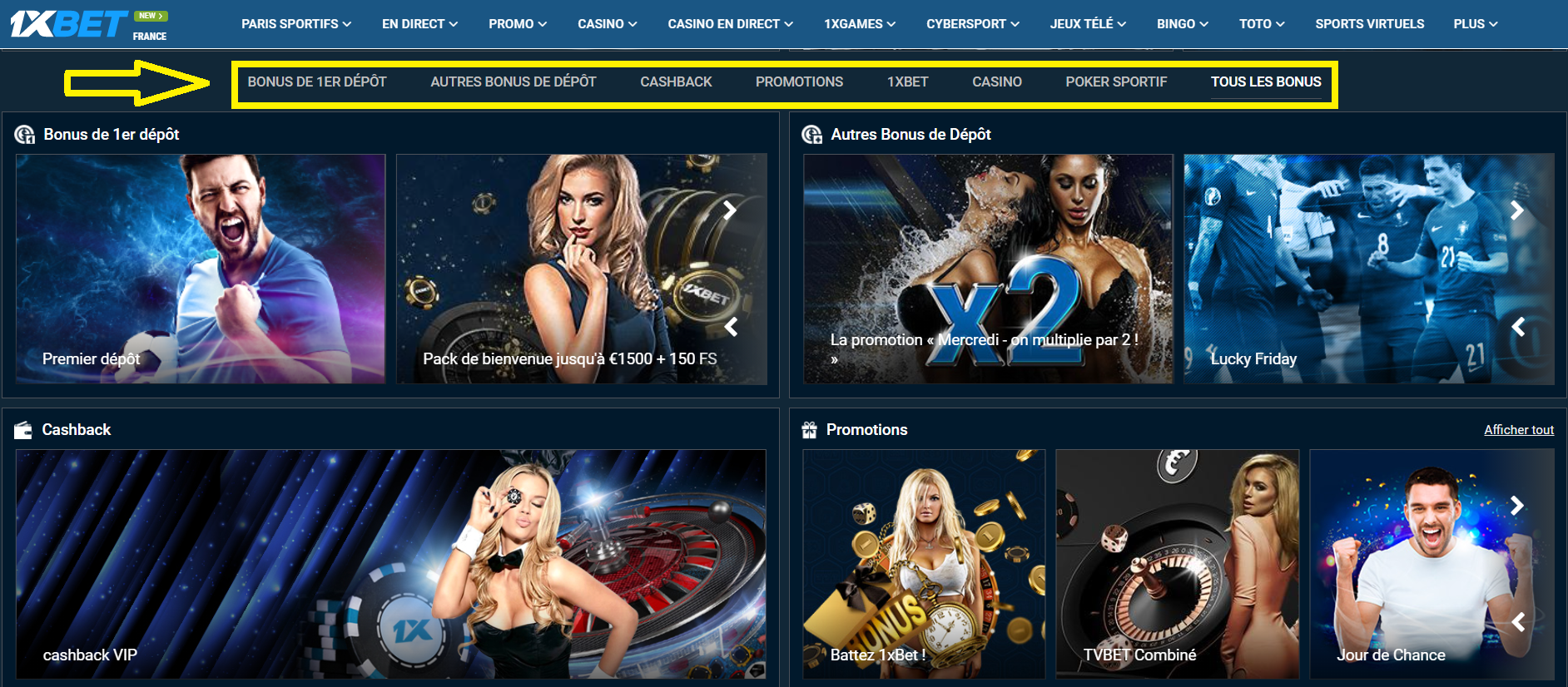 Bonus bienvenue 1xBet